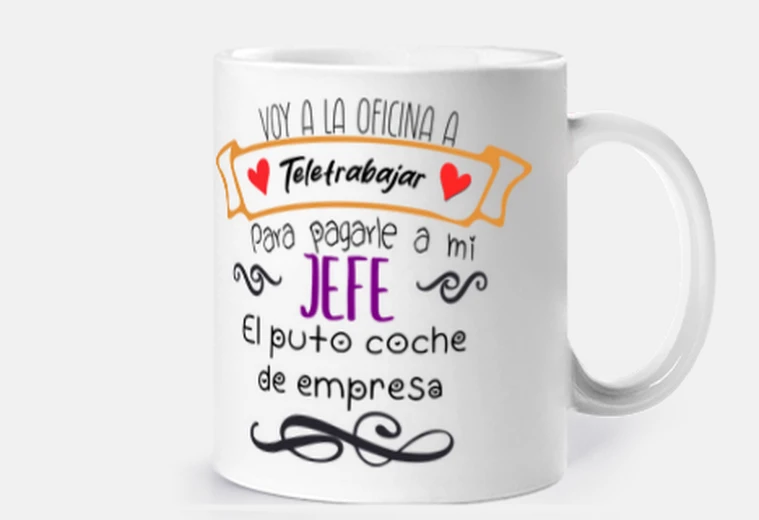 Mug gaucher mug télétravail payer voiture patron