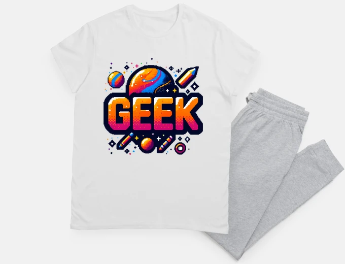 Pajama geek bright colors pixel art