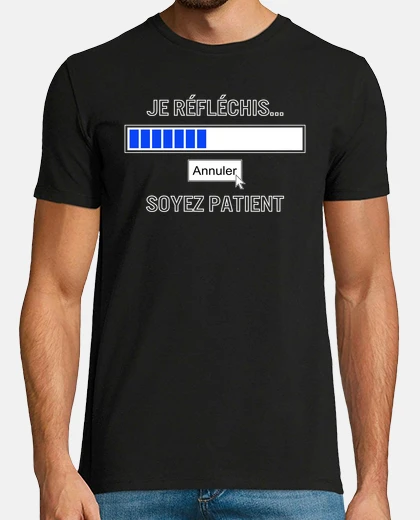 Tee-shirt geek tshirt je rflchis annuler soyez patient gamer tee shirt pour garons hommes ado cadeau dannivers