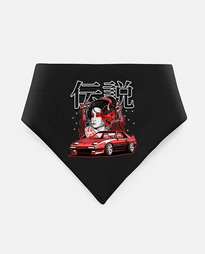 Mascotas geisha and japanese vintage retro car