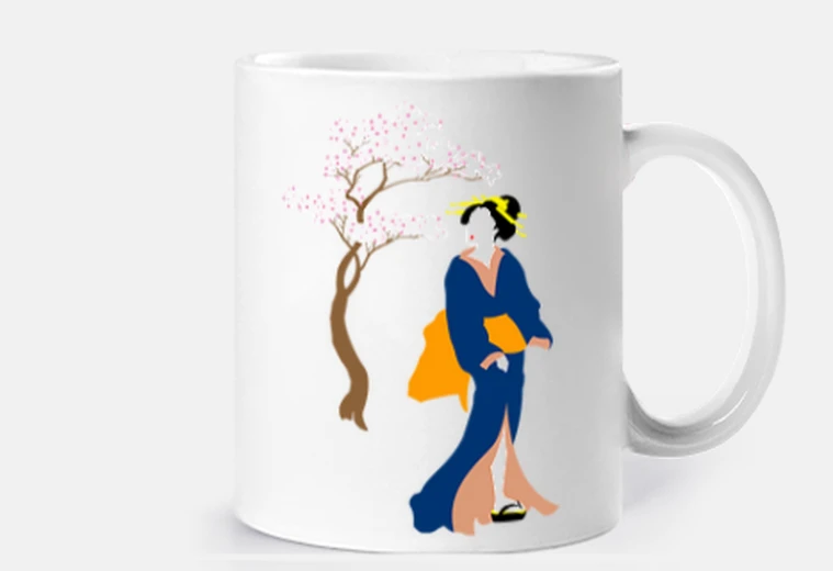 Taza Geisha cherry blossom Japon