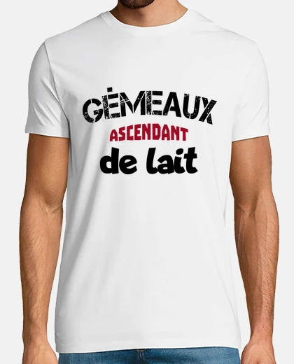 Tee-shirt gémeaux ascendant de lait