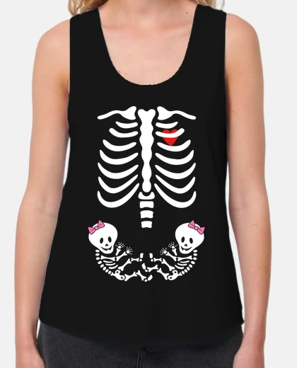 T-shirt gemelli scheletrici in gravidanza, gemelli - festa della mamma
