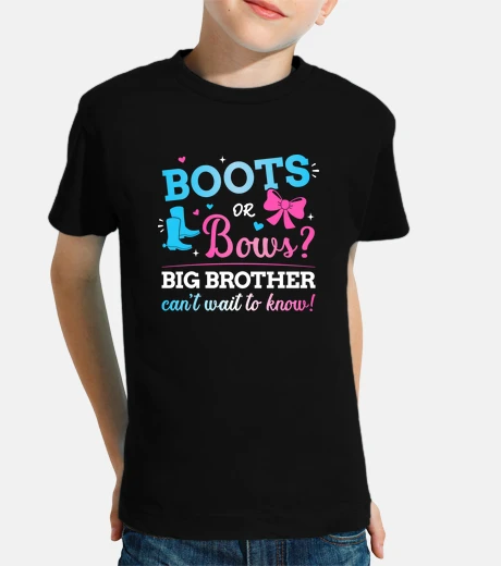 Kids gender reveal boots or bows brother bab