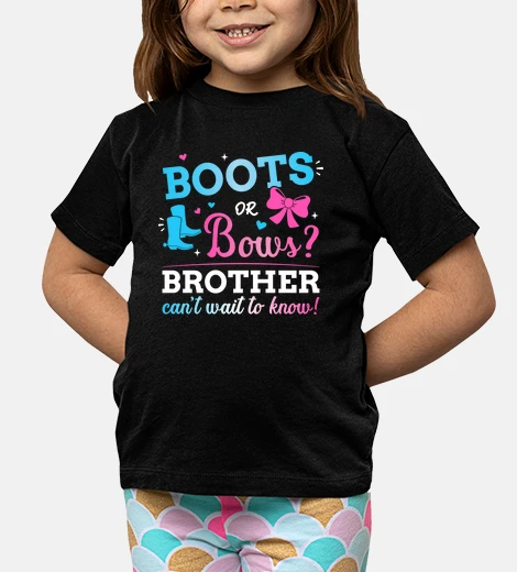 Kids gender reveal boots or bows brother bab