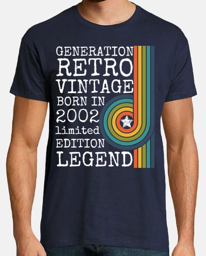 Camiseta generacion retro vintage nacida en 2002