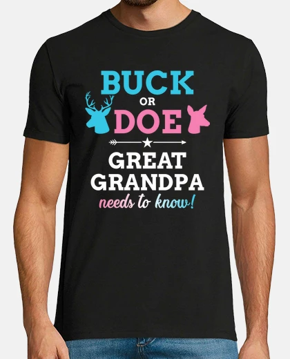Camiseta género revelar buck o doe bisabuelo