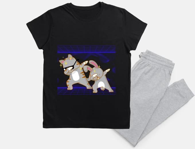 genial gato y conejito dab pista de bai