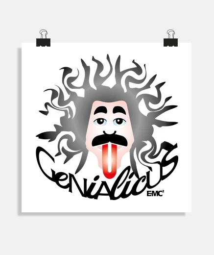 Poster genialicus einstn t-t-shirt unica