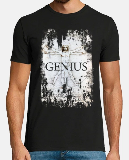 Maglietta Divertente Vitruviano Chitarra - Design Ispirato A Leonardo Da Vinci, 100% Cotone - Foto 11