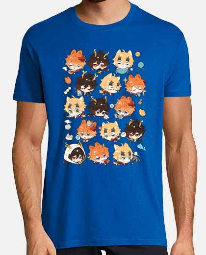 T-shirt genshin impact kawaii chibi zhongli chi