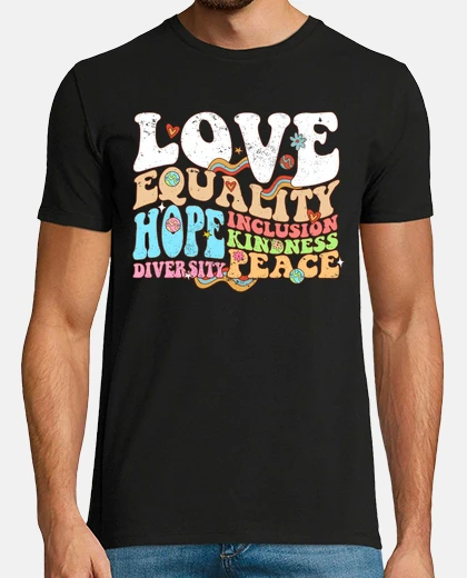 T-shirt gentilezza pace uguaglianza amore inclu