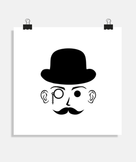gentleman hat monocle mustache