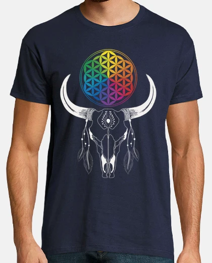 T-shirt geometria sacra teschio bufalo