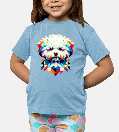 Kids geometric bichon frize abstract canine 