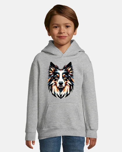 Kids geometric border collie canine mosaic a