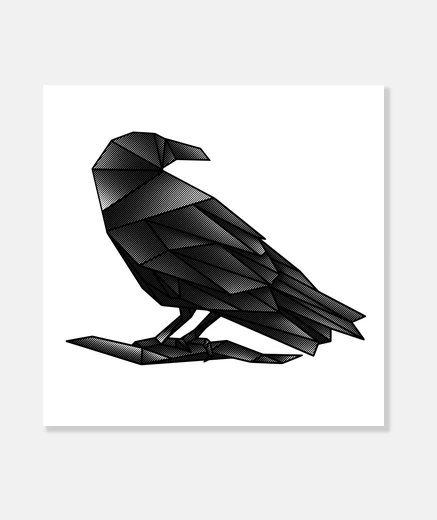 Wall geometric crow canvas