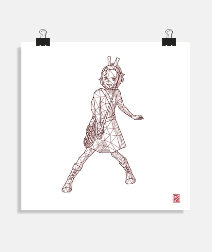 Póster Geometric Little Girl