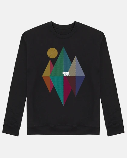 Hoodie geometric mountain bear