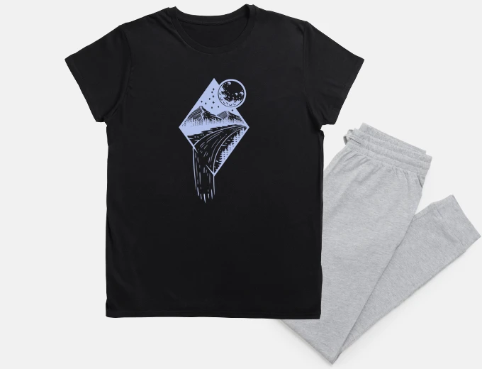 Pyjama geometric mountain nature drawing