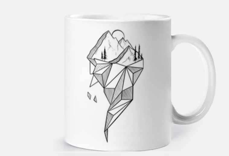 Cup geometric mountains