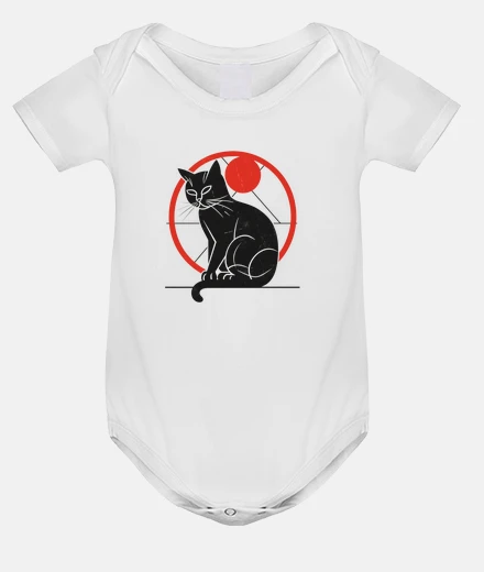 Kids Geometry Silhouette Kitten Lover