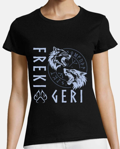Playera geri freki odins wolfs viking runes