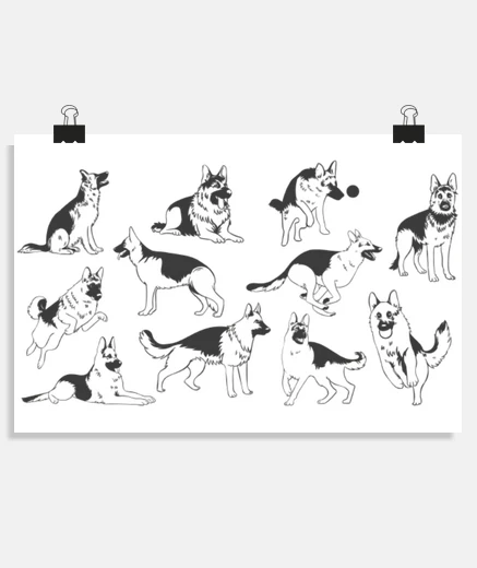 Poster german shepherd guard dog poster poster decoration