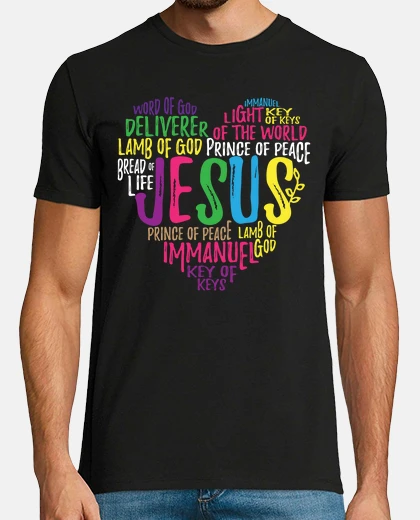 T-shirt gesù cristo cuore dono cristiani