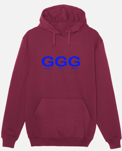 Sudadera ggg roja+letras azules laTostadora