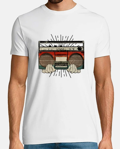 Tee-shirt Ghetto blaster retro - music vintage for ever