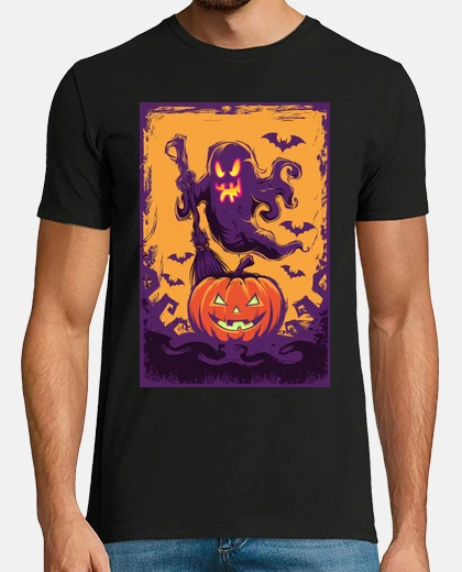 T-shirt Ghost Lifting Spirits Over a Pumpkin
