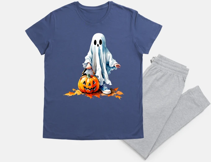 Pyjama ghost on halloween