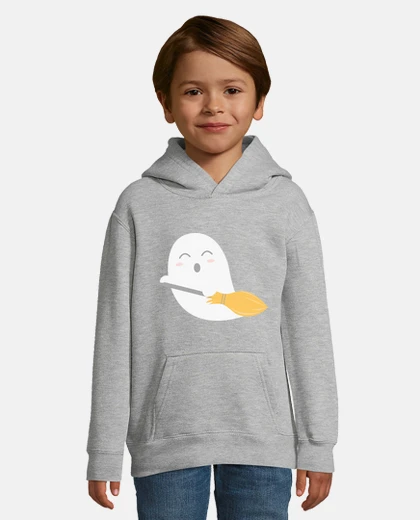 Kids ghost with broom - sweatshirt