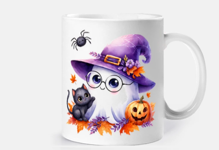 Cup ghost with cat