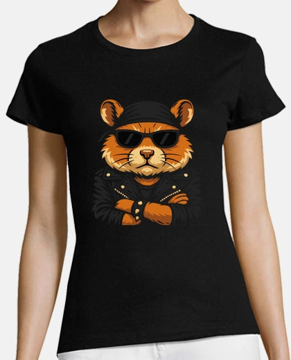 T-shirt giacca di pelle da motociclista criceto