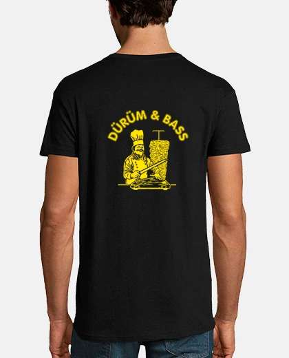 T-shirt giallo duro - davanti dietro