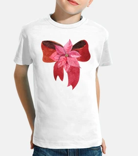 gift ribbon and poinsettia