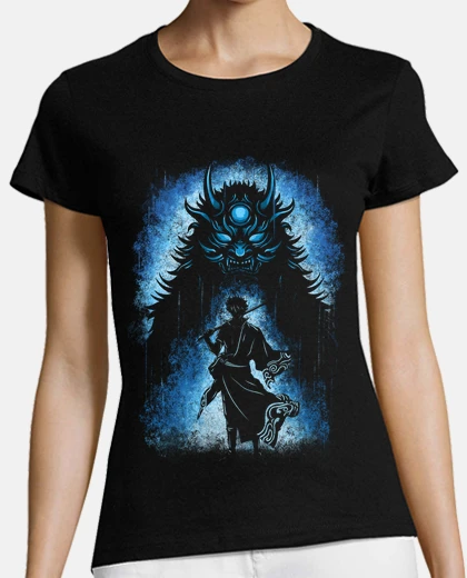 Tee-shirt gin samouraï démon blanc