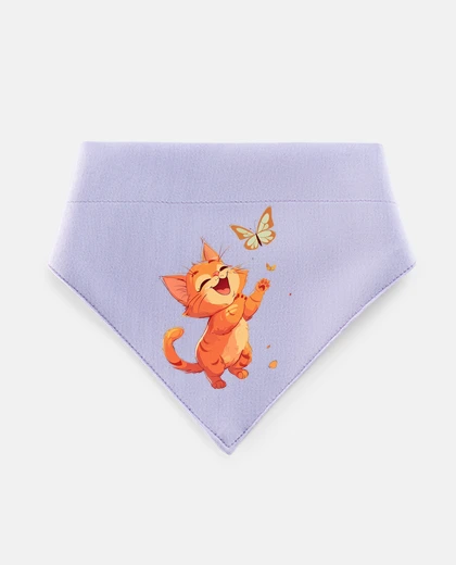 Mascotas ginger kitten playing with butterflies