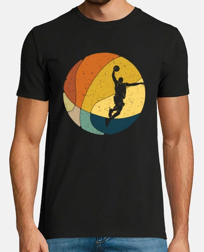 T-shirt giocatore di basket di basket che dribb