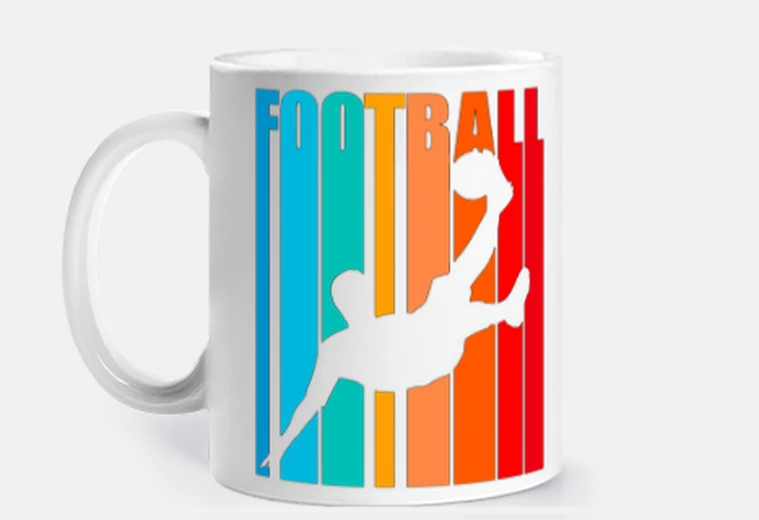 Tazza giocatore di calcio colorato