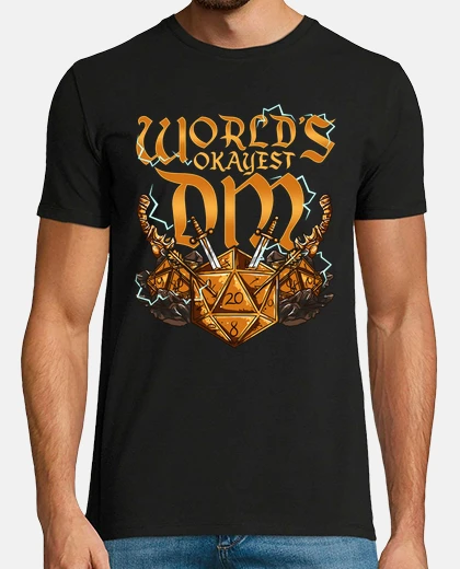 T-shirt gioco di giochi di ruolo dm più ok del mondo, geek gamer rpg rolero