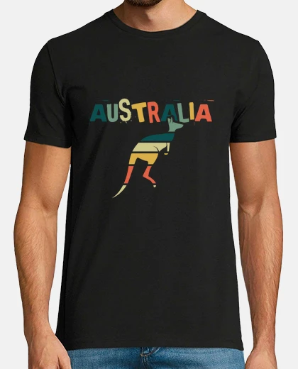 T-shirt giorno dell39australia retrò che salta 