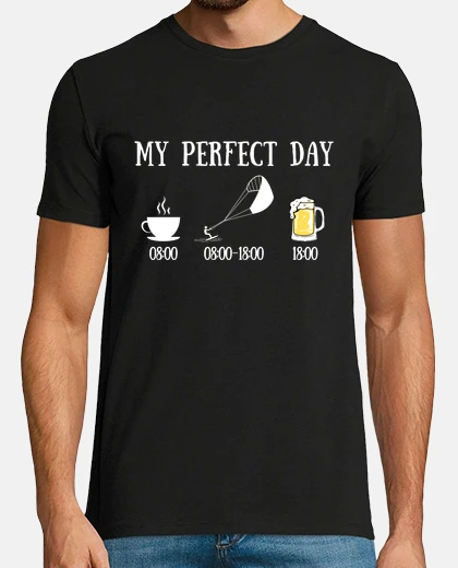 T-shirt giorno perfetto kitesurf umorismo kites