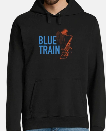 Felpa giovanni coltrane. treno blu. felpa nera