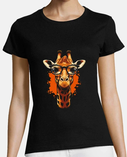 Tee-shirt girafe avec des lunettes
