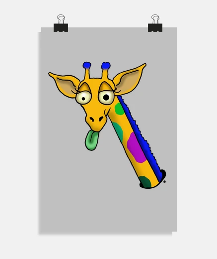 Poster girafe folle