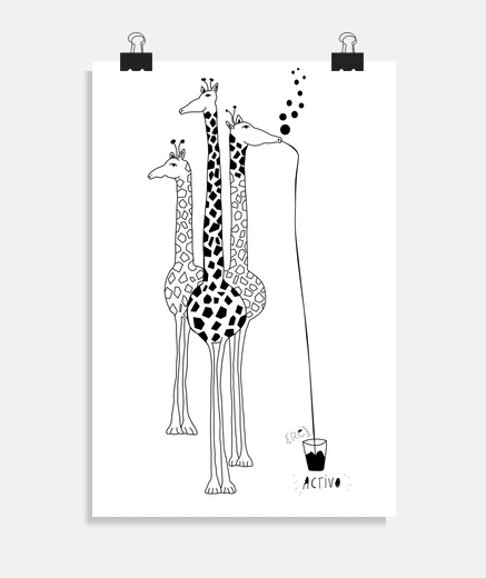 Poster girafe ivre
