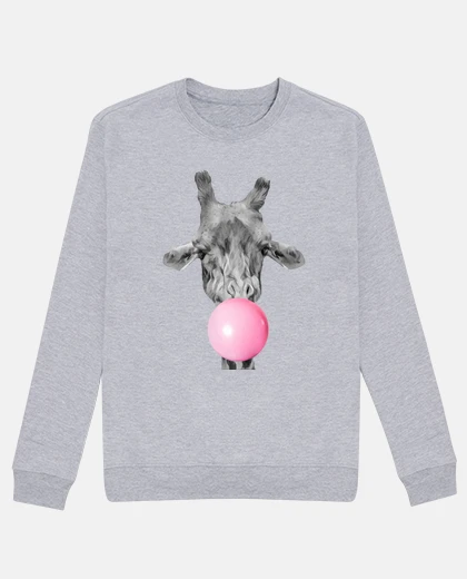 Hoodie giraffe bubble gum man, sweat, gray vigorous